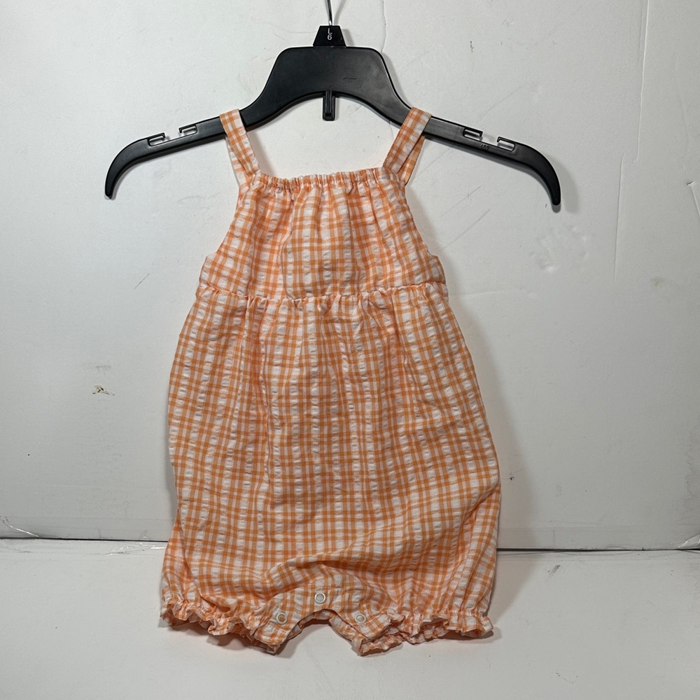 Carters 18M Orange Plaid Kids Romper